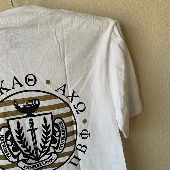 Kappa Alpha Theta Panhellenic Recruitment T-shirt size Small White Black Logos - Picture 12 of 14